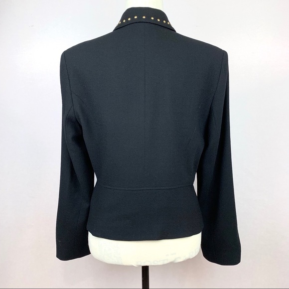 Cache Classic Zip Up Black Blazer Size 10 - Picture 3 of 11